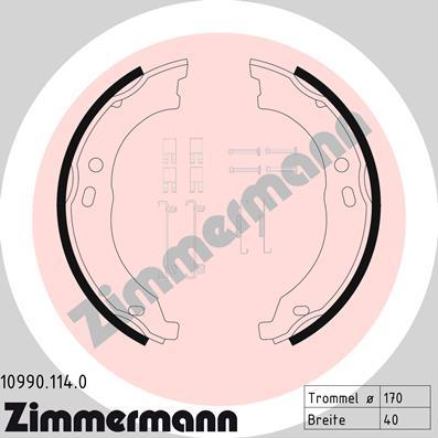 Zimmermann 10990.114.0 - Juego de zapatas de frenos, freno de estacionamiento parts5.com