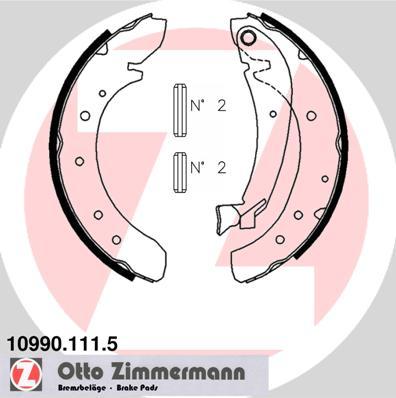 Zimmermann 10990.111.5 - Zestaw szczęk hamulcowych parts5.com