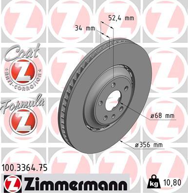 Zimmermann 100.3364.75 - Disc frana parts5.com