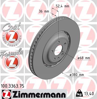 Zimmermann 100.3363.75 - Disc frana parts5.com