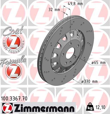 Zimmermann 100.3367.70 - Disc frana parts5.com