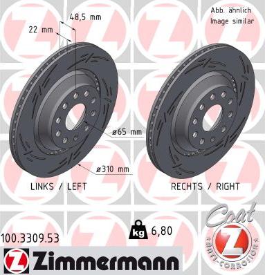 Zimmermann 100.3309.53 - Fren diski parts5.com