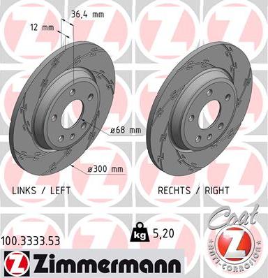 Zimmermann 100.3333.53 - Féktárcsa parts5.com