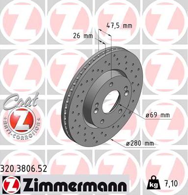 Zimmermann 320.3806.52 - Disque de frein parts5.com