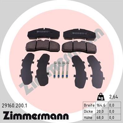 Zimmermann 29160.200.1 - Set placute frana,frana disc parts5.com