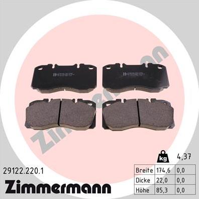 Zimmermann 29122.220.1 - Set placute frana,frana disc parts5.com