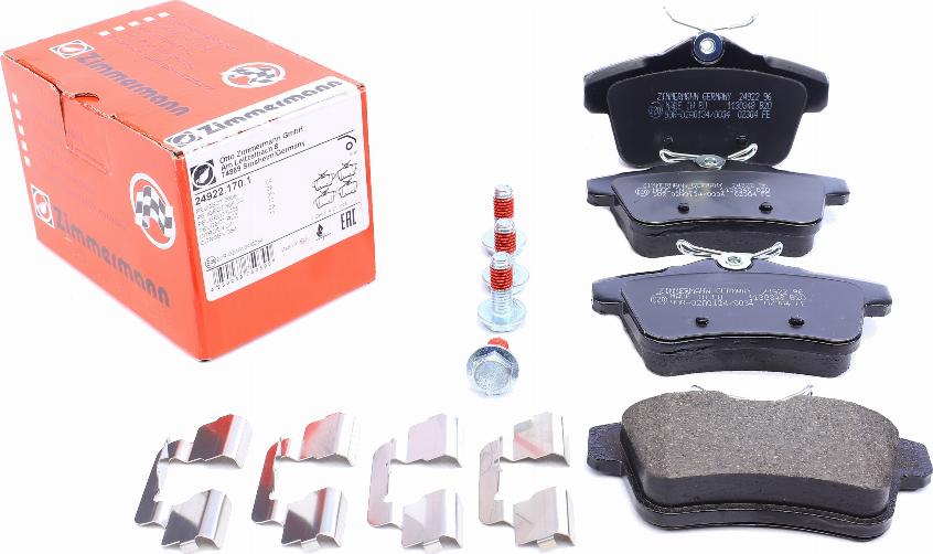 Zimmermann 24922.170.1 - Brake Pad Set, disc brake parts5.com