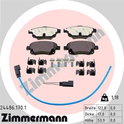 Zimmermann 24486.170.1 - Set placute frana,frana disc parts5.com