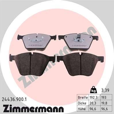 Zimmermann 24436.900.1 - Juego de pastillas de freno parts5.com