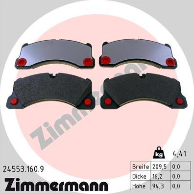 Zimmermann 24553.160.9 - Brake Pad Set, disc brake parts5.com