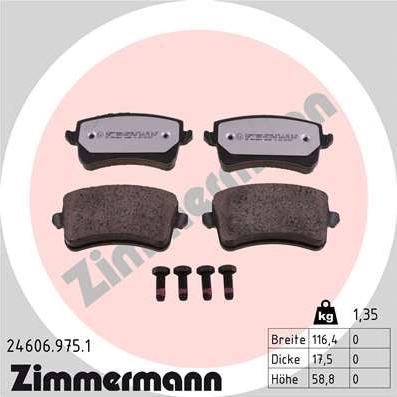 Zimmermann 24606.975.1 - Juego de pastillas de freno parts5.com