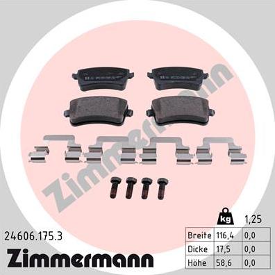 Zimmermann 24606.175.3 - Set placute frana,frana disc parts5.com