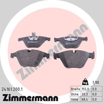 Zimmermann 24161.200.1 - Set placute frana,frana disc parts5.com