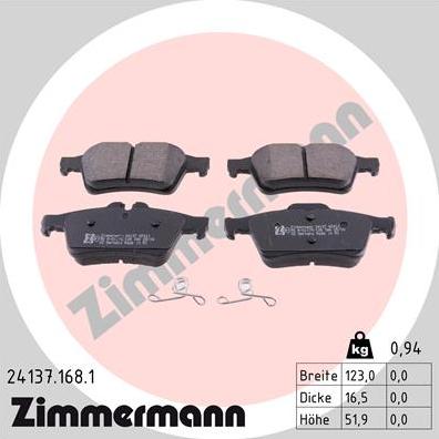 Zimmermann 24137.168.1 - Piduriklotsi komplekt,ketaspidur parts5.com