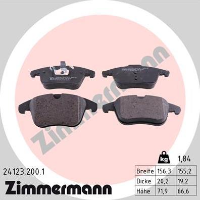 Zimmermann 24123.200.1 - Set placute frana,frana disc parts5.com