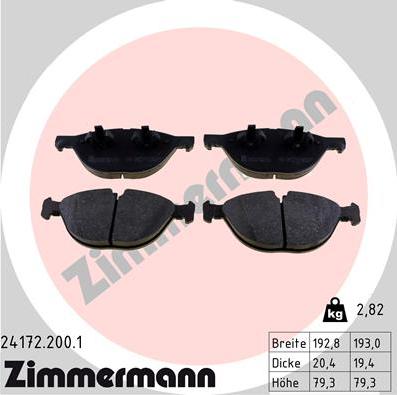 Zimmermann 24172.200.1 - Juego de pastillas de freno parts5.com