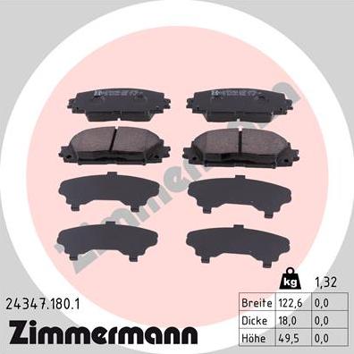 Zimmermann 24347.180.1 - Set placute frana,frana disc parts5.com