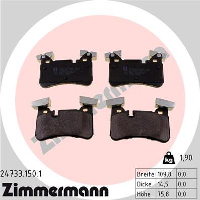 Zimmermann 24733.150.1 - Piduriklotsi komplekt,ketaspidur parts5.com