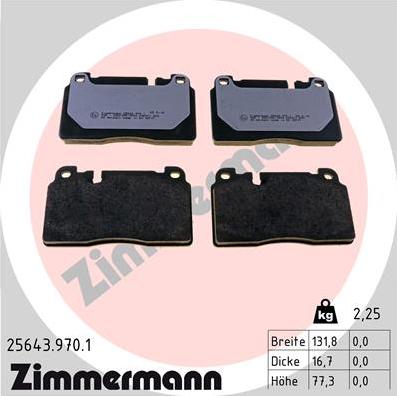 Zimmermann 25643.970.1 - Fren balata seti, diskli fren parts5.com