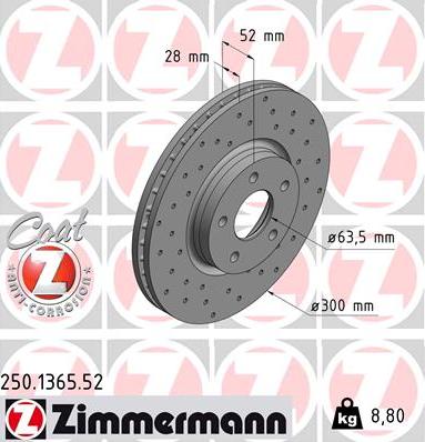 Zimmermann 250.1365.52 - Disc frana parts5.com