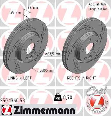 Zimmermann 250.1360.53 - Brake Disc parts5.com