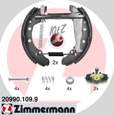 Zimmermann 20990.109.9 - Sada brzdových čeľustí parts5.com