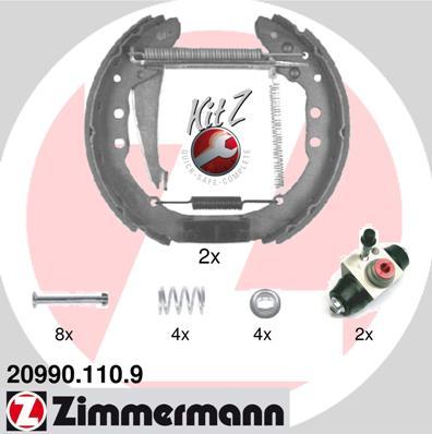 Zimmermann 20990.110.9 - Sada brzdových čeľustí parts5.com