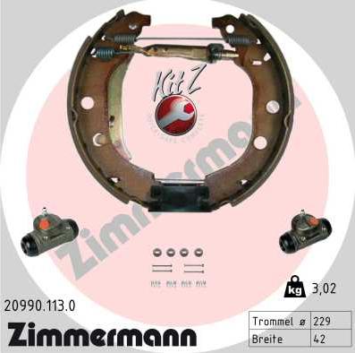 Zimmermann 20990.113.0 - Set saboti frana parts5.com