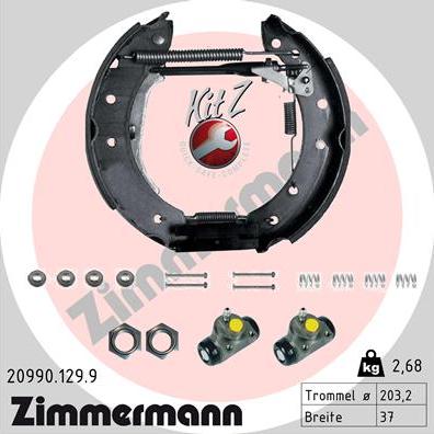 Zimmermann 20990.129.9 - Zestaw szczęk hamulcowych parts5.com