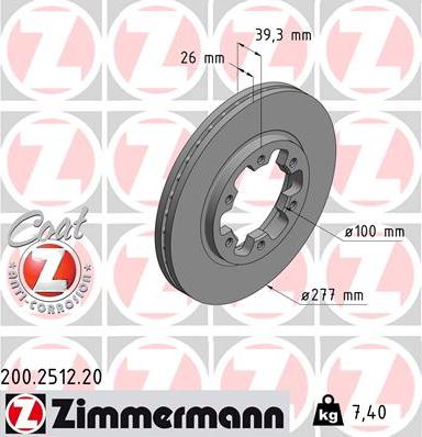 Zimmermann 200.2512.20 - Disc frana parts5.com