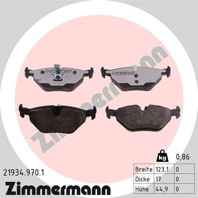 Zimmermann 21934.970.1 - Set placute frana,frana disc parts5.com