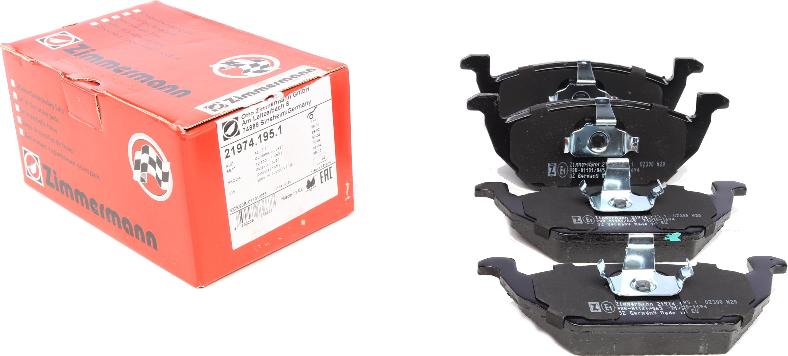 Zimmermann 21974.195.1 - Sada brzdových destiček, kotoučová brzda parts5.com