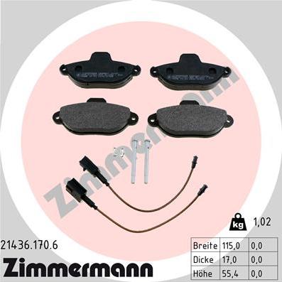 Zimmermann 21436.170.6 - Set placute frana,frana disc parts5.com