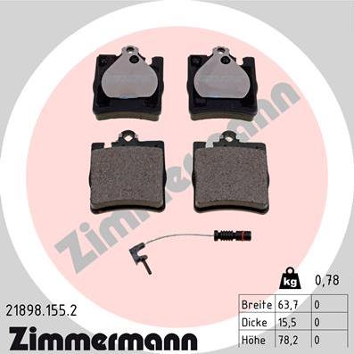 Zimmermann 21898.155.2 - Brake Pad Set, disc brake parts5.com