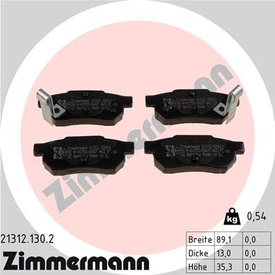 Zimmermann 21312.130.2 - Set placute frana,frana disc parts5.com