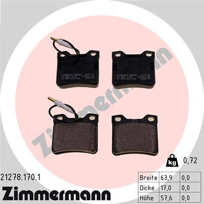 Zimmermann 21278.170.1 - Set placute frana,frana disc parts5.com