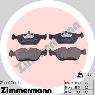 Zimmermann 21273.195.1 - Set placute frana,frana disc parts5.com