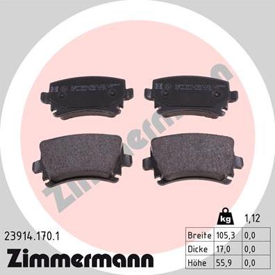 Zimmermann 23914.170.1 - Set placute frana,frana disc parts5.com