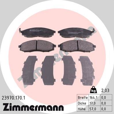 Zimmermann 23970.170.1 - Juego de pastillas de freno parts5.com