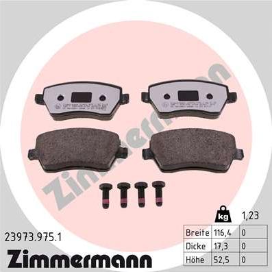 Zimmermann 23973.975.1 - Set placute frana,frana disc parts5.com