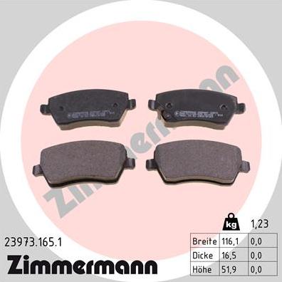 Zimmermann 23973.165.1 - Brake Pad Set, disc brake parts5.com