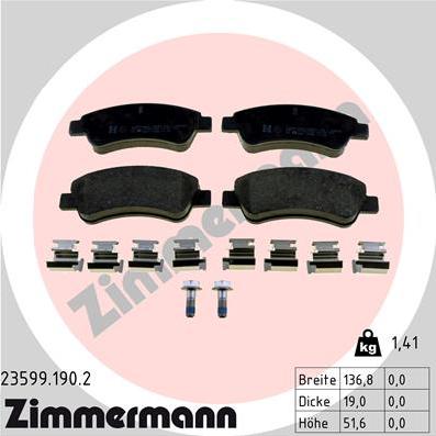 Zimmermann 23599.190.2 - Brake Pad Set, disc brake parts5.com