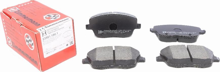 Zimmermann 23581.190.1 - Sada brzdových platničiek kotúčovej brzdy parts5.com