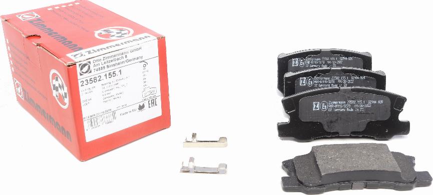 Zimmermann 23582.155.1 - Fékbetétkészlet, tárcsafék parts5.com