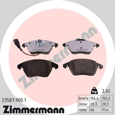 Zimmermann 23587.900.1 - Set placute frana,frana disc parts5.com