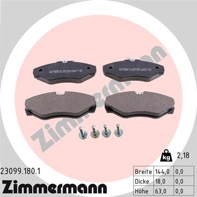 Zimmermann 23099.180.1 - Bremsbelagsatz, Scheibenbremse parts5.com