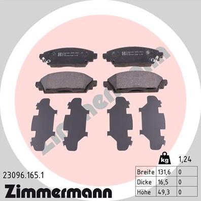 Zimmermann 23096.165.1 - Brake Pad Set, disc brake parts5.com