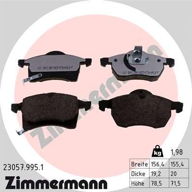 Zimmermann 23057.995.1 - Brake Pad Set, disc brake parts5.com