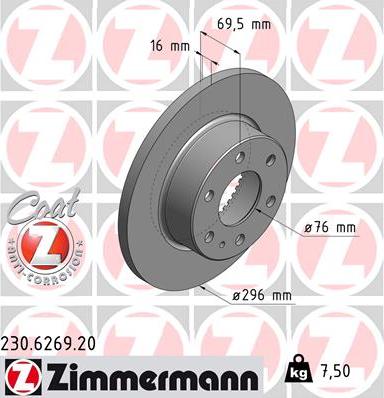 Zimmermann 230.6269.20 - Спирачен диск parts5.com