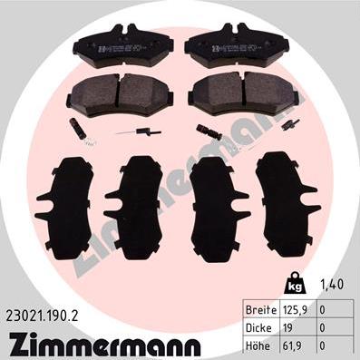 Zimmermann 23021.190.2 - Piduriklotsi komplekt,ketaspidur parts5.com